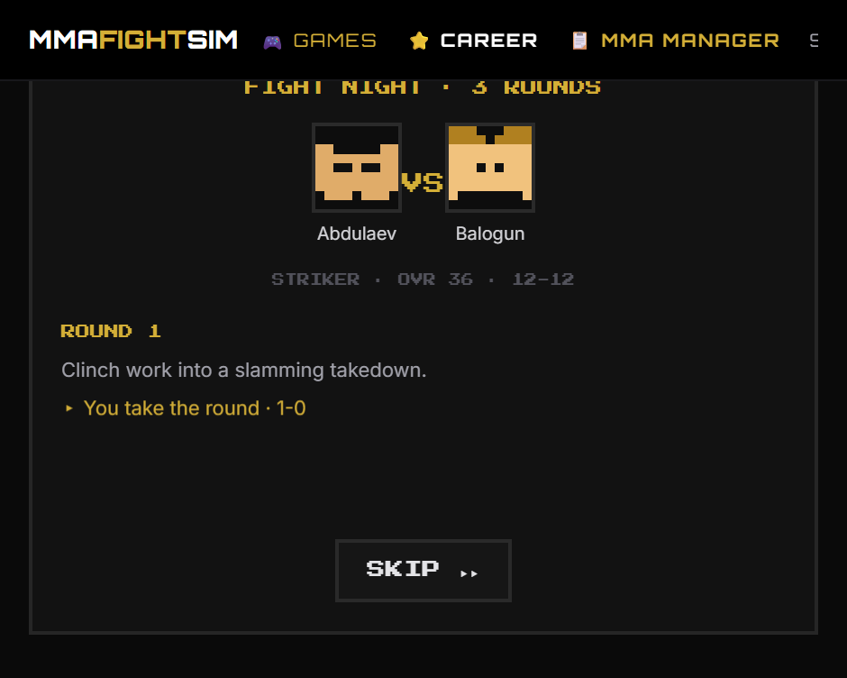 Live fight, round by round